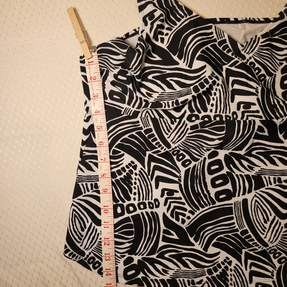 Christina Tankini Top Black & White‎ 3X
